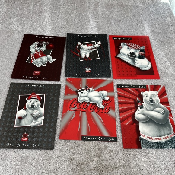 Coca-Cola Other - 1997 COCA-COLA Polar Bear Folder Stuart Hall Marketing 90s Set of 6 Folders